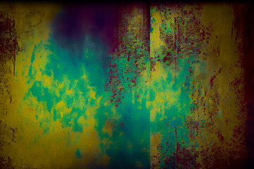 Grunge background in green, yellow and black.