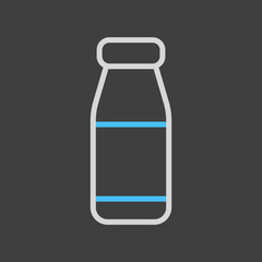 Drinkable yoghurt bottle vector icon