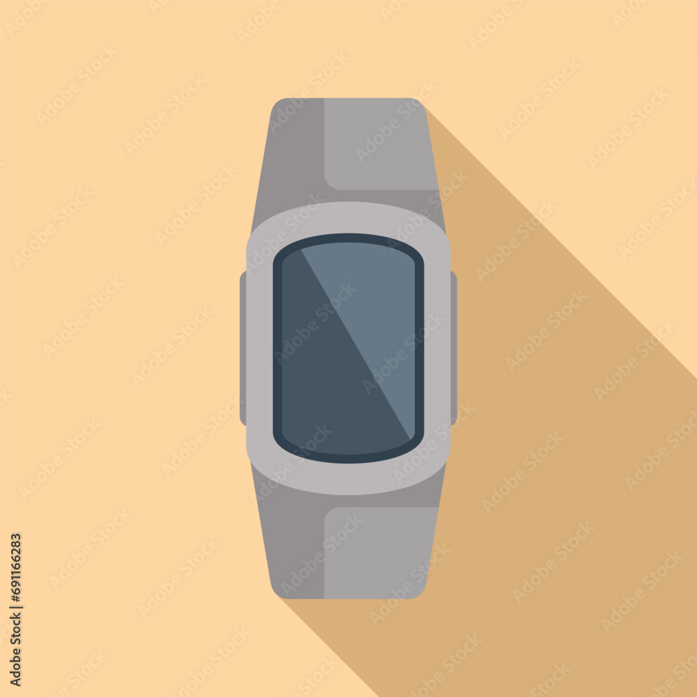 Poster display digital device icon flat vector. armlet tech. workout security tech