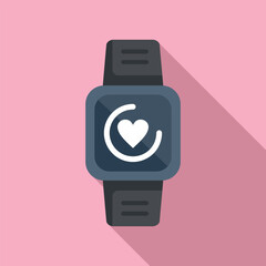 Data sport smartwatch icon flat vector. Healthcare equipment. Workout smart - obrazy, fototapety, plakaty