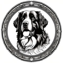 Bernese Mountain Dog - 8000 x 8000 px Illustrations for Web, Design, Laser Engraving, Stencil or Screen Print - obrazy, fototapety, plakaty