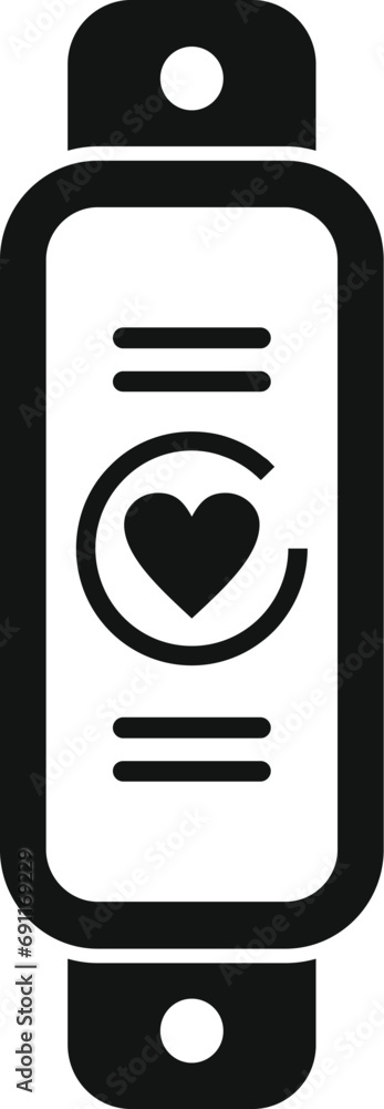 Poster smart band data icon simple vector. sport data network. web healthcare