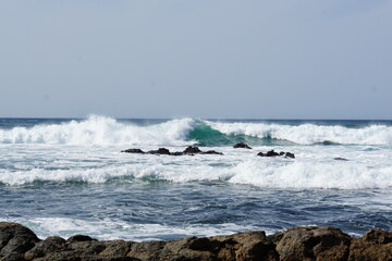 Big waves in El Cotillo, Atlantic ocean, Fuertventura, Canary Islands, November 2023, Sony a6000