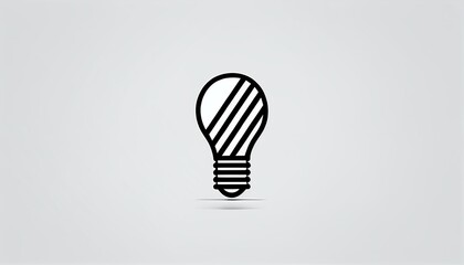 A clean and simple logo design with a geometric representation of a lightbulb, suggesting creativity and ideas.