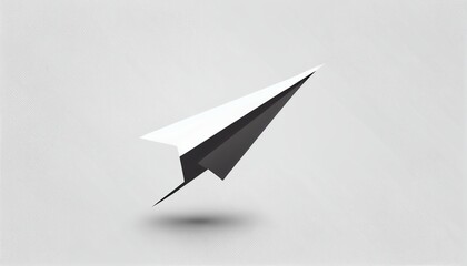 A clean and timeless logo design with a flat vector paper plane, representing simplicity and efficiency.