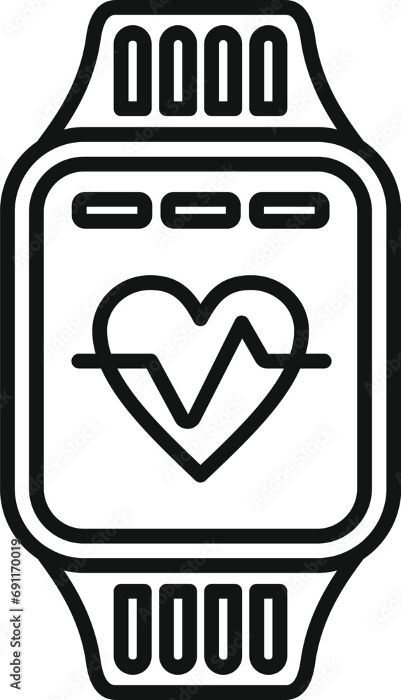 Poster heart rate smartwatch icon outline vector. run healthcare. smart wifi data