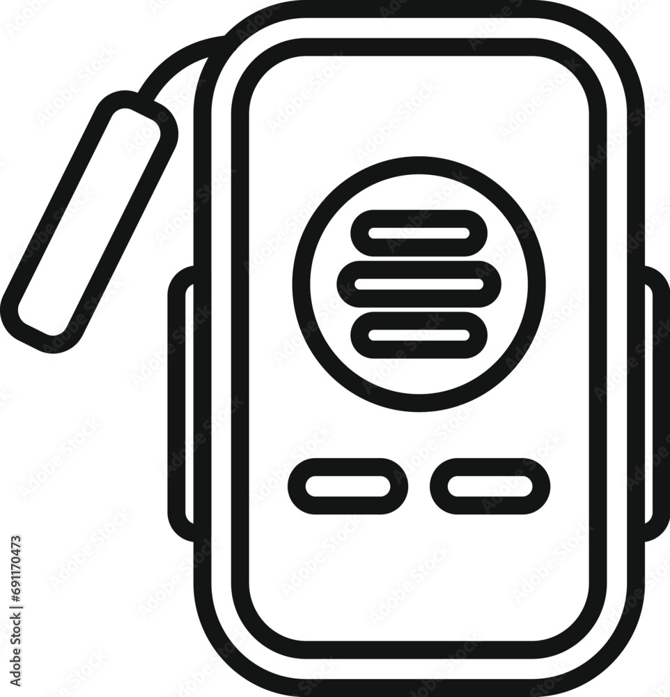 Poster data wearable tracker icon outline vector. system data network. app glass tech