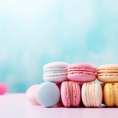 Fototapeta premium A photo of an minimalist Macaroons Background created with Generative Ai