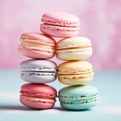 Obraz premium A photo of an minimalist Macaroons Background created with Generative Ai