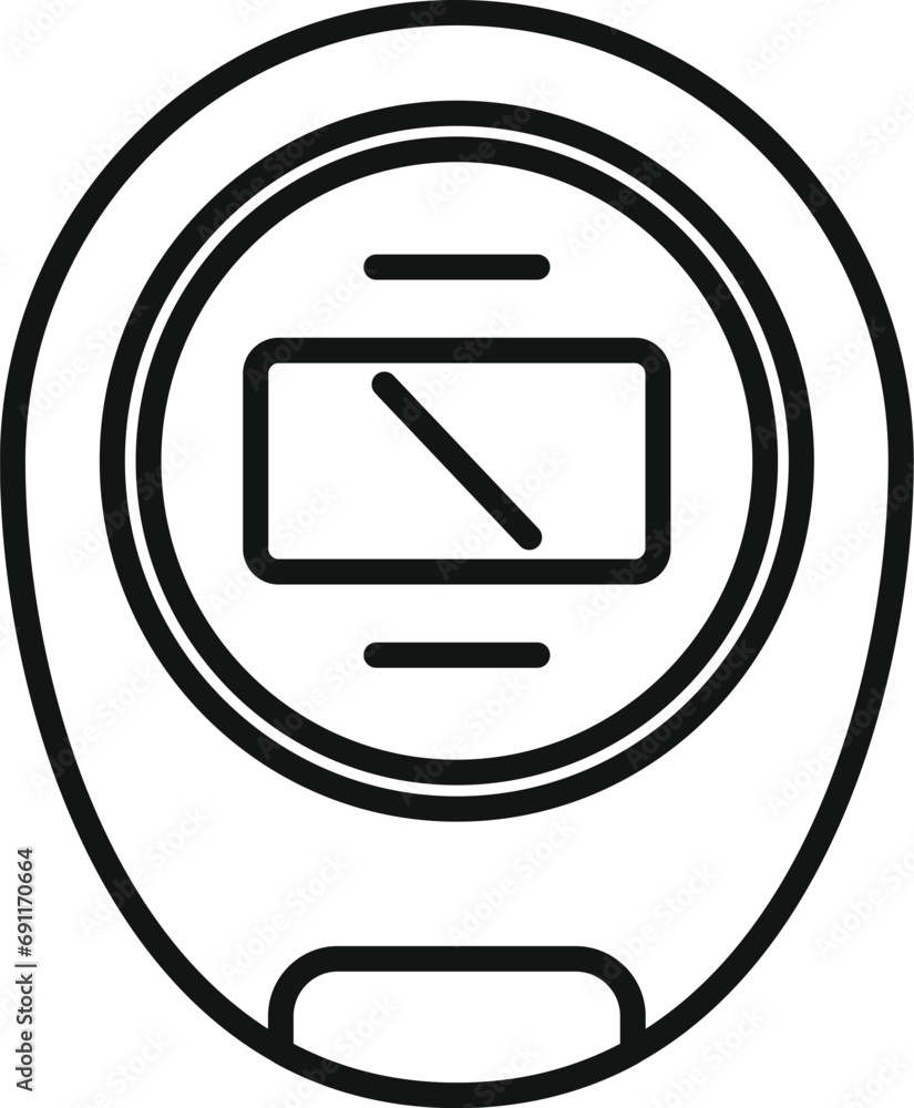 Poster healthcare equipment tech icon outline vector. digital activity. sport fitness band