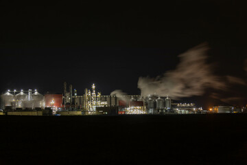 Fototapeta premium Bioethanol production plant, rafinery, nigh, industry, Lower Silesia