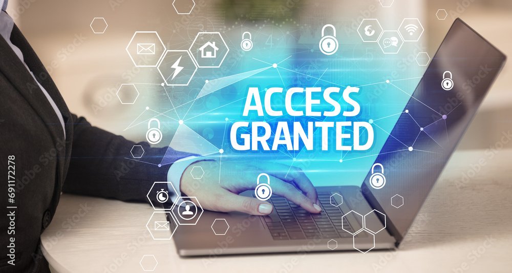 Poster internet security and data protection concept