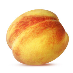 Fresh peach isolated on white background with clipping path