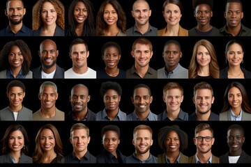 High resolution passport style portraits featuring diverse ethnicities and unique facial features.