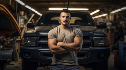 Mechanic in a garage