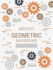 Digital technology vector concept illustration. Abstract geometric style background. Design for banner, booklet, brochure cover, flyer
