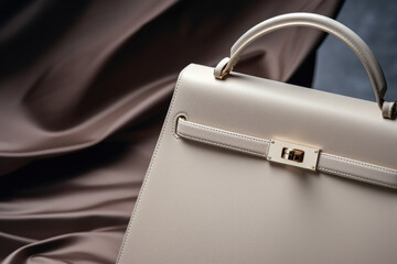Luxury handbag product presentation. Classic, modern bag mockup - Powered by Adobe