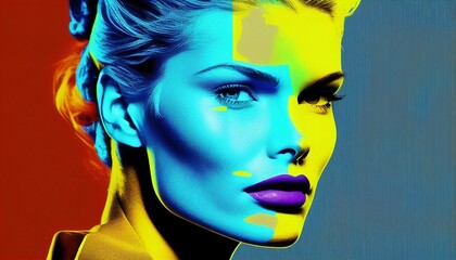 A model with bold and contrasting colors, paying homage to the vibrant palette of the Pop Art...