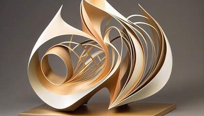 A model with dynamic and overlapping shapes, capturing the spirit of the kinetic art movement popularized by artists like Naum Gabo.