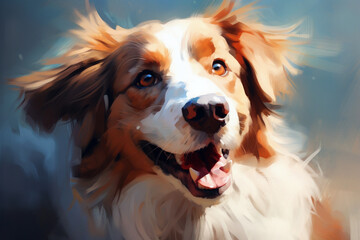 Fototapeta premium dog smiling with it's tongue out