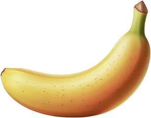 Ripe single banana on a transparent background png