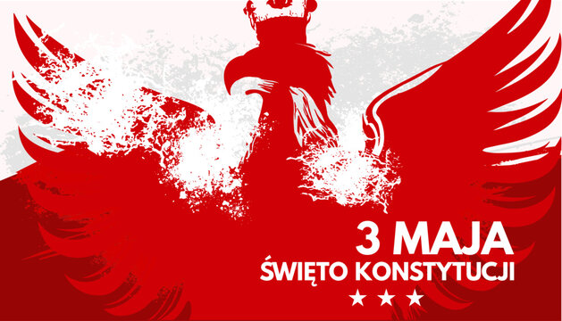 święto konstytucji 3 maja - baner, ilustracja wektorowa