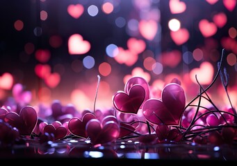 

a very pretty pink wallpaper with a lot of hearts on it's side and a black background with a pink heart on it - Powered by Adobe