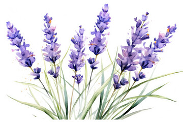 Naklejka premium lavender flower watercolor isolated on white
