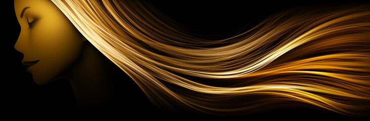 a woman with golden hair, in the style of energetic lines - obrazy, fototapety, plakaty
