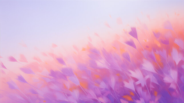 Artistic Floral Abstract Bunner in Pink and Purple Tones.
