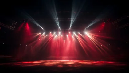 Foto op Plexiglas Vibrant red spot light adding a dramatic touch to the stage performance, captivating the audience © Ilja