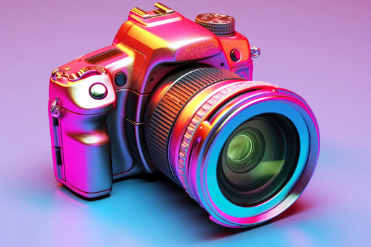 Pearlescent glamorous cam with pink hue on light purple background