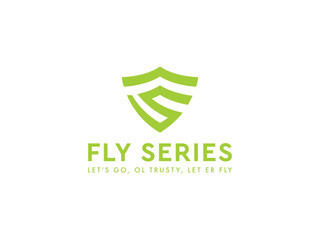 Initial letter FS or SF logo template with square line art symbol in flat design monogram illustration