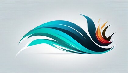 Fototapeta na wymiar A sleek and modern logo featuring a flat vector abstract wave, symbolizing energy and dynamism.
