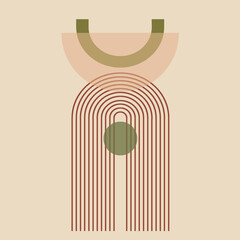 Soothing Restful Arch and Orb Modern Minimal Geometric