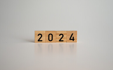 nowy rok 2024, napis, szczęśliwego nowego roku - 691186053