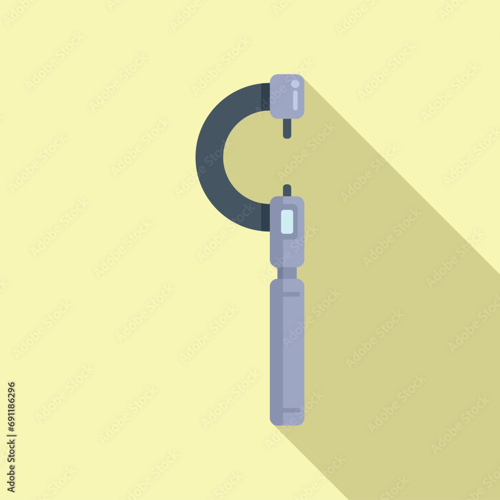 Poster display digital micrometer icon flat vector. scale precise. number metallic object
