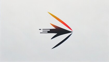 An eye-catching logo with a minimalist arrow in flat vector, symbolizing forward movement and direction.