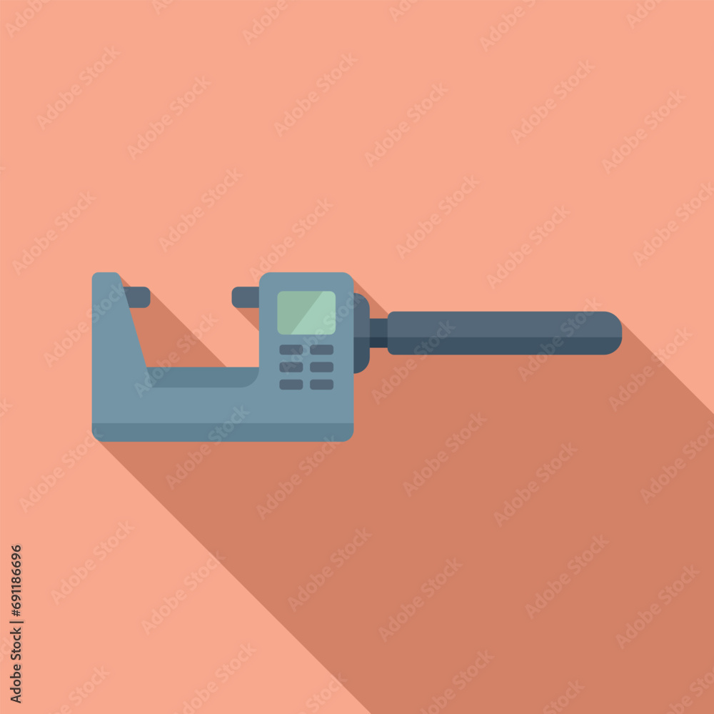 Poster laboratory digital micrometer icon flat vector. number scale precise. high exact