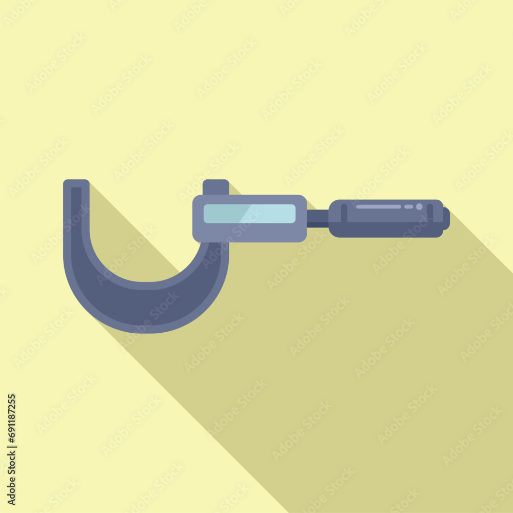 Poster digital micrometer icon flat vector. scale object. high calibrated