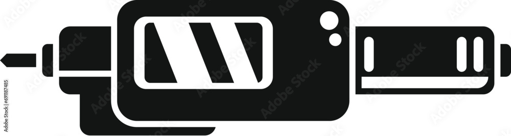Poster digital micrometer icon simple vector. caliper ruler. device tool