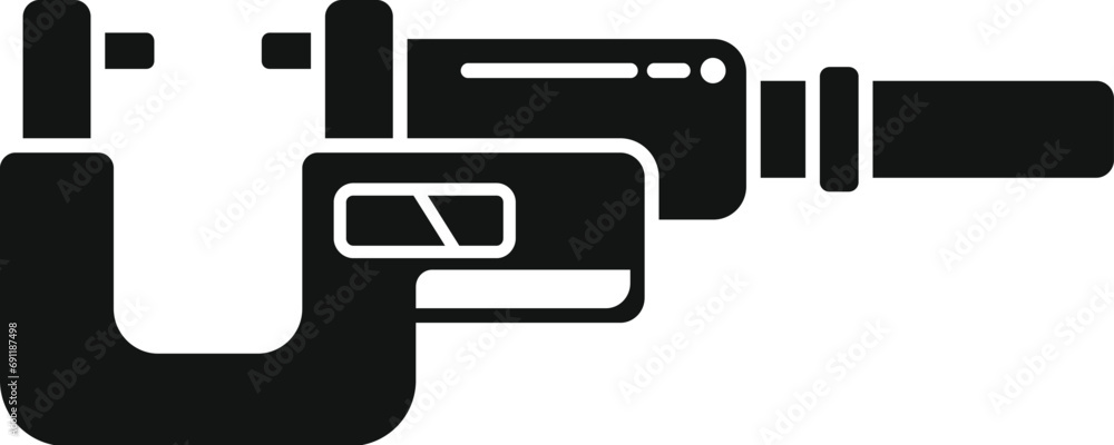 Aufkleber digital micrometer caliper icon simple vector. machining tool. micro gauge