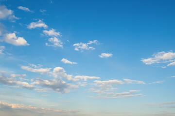 Cloudy sky. The airspace. Clouds in the blue sky. Environment