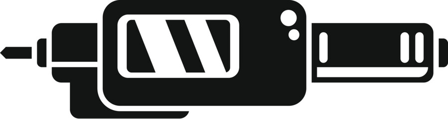 Digital micrometer icon simple vector. Caliper ruler. Device tool