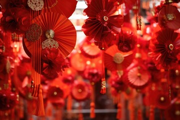 Fototapeta na wymiar Street decorated for Chinese new year celebration