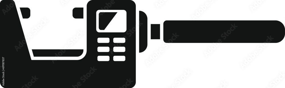 Poster laboratory digital micrometer icon simple vector. number scale precise. high exact
