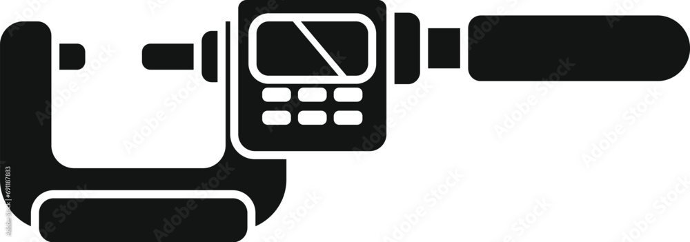 Poster work steel object icon simple vector. digital micrometer. construction tool
