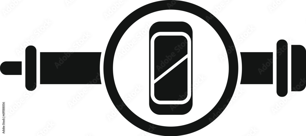 Poster plastic digital micrometer icon simple vector. scale precise machine. device tool