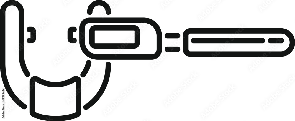 Poster digital micrometer caliper icon outline vector. machining tool. micro gauge