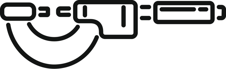 Digital micrometer equipment icon outline vector. High calibrated. Device tool